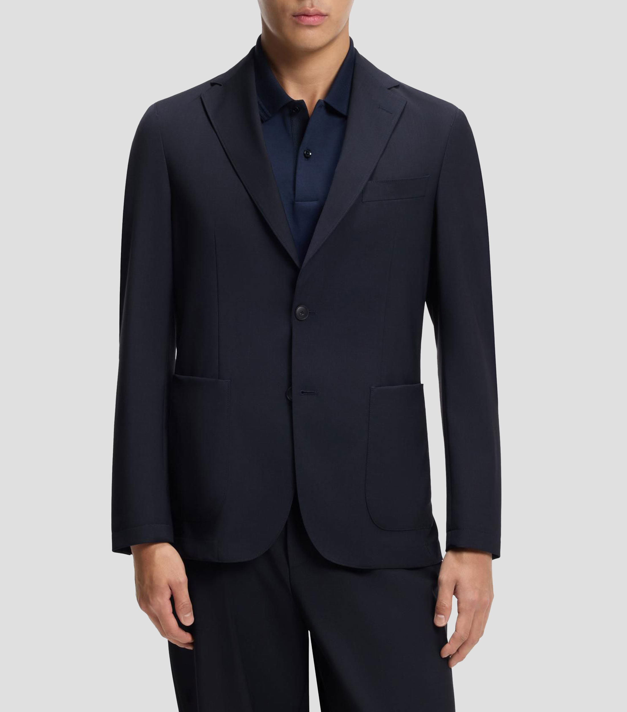 Saco slim fit de mezcla de lana lavable Hombre